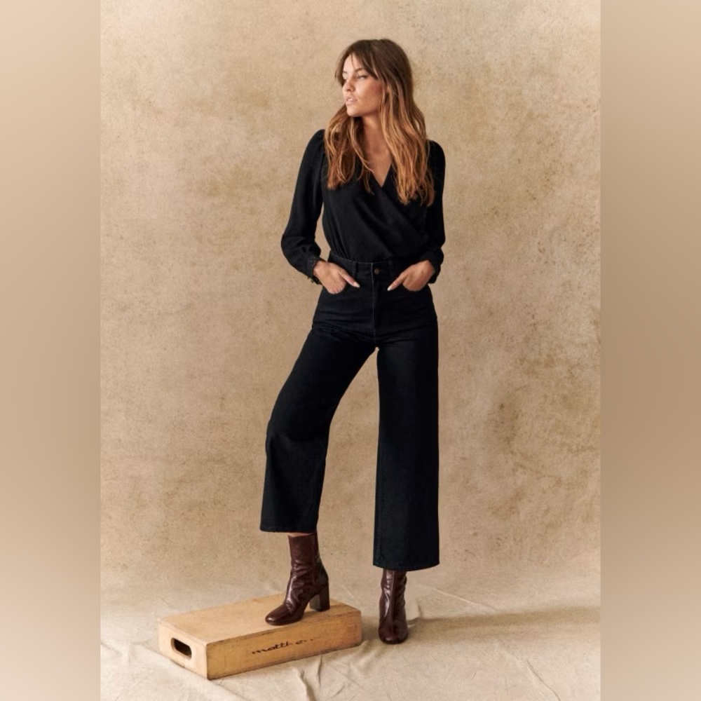 Sezane Le Crop Women's Black Jeans